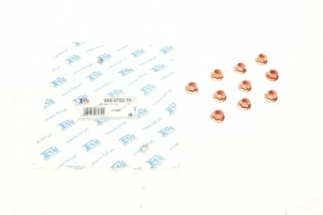 Гайка (M7x1.0) c буртиком самоконтрольная (к-кт 10шт) (SW11) Fischer Automotive One (FA1) 988-0702.10