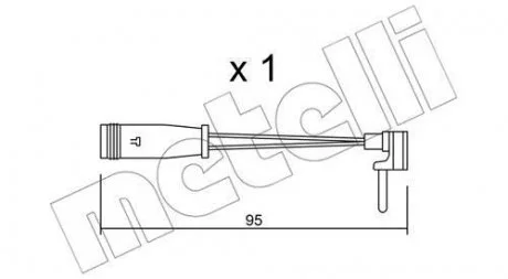 Датчик зносу гальмівних колодок MB A-class (W176)/E-class (W213) 12- (L=95mm) Metelli SU.129