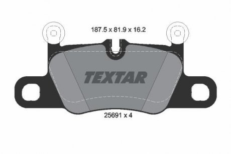 Тормозные колодки (задние) Porsche 911 12-/Cayenne Coupe 19- (Brembo) (с балансиром) TEXTAR 2569101