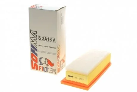 Фільтр повітряний Renault Clio 0.9TCe 18-/Dacia Logan/Dokker/Duster/Sandero 1.0-1.6 13- SOFIMA S 3A16 A