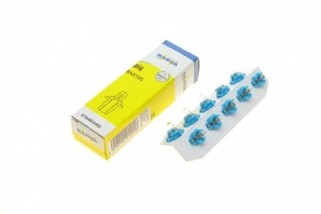 Автолампа 12V 2W B8.3d/BAX10S (в щиток приборов/синяя) NARVA 170583000