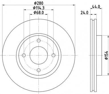 Диск тормозной передний Nissan Tiida 1.5, 1.6, 1.8 (07-) Nisshinbo ND2036K