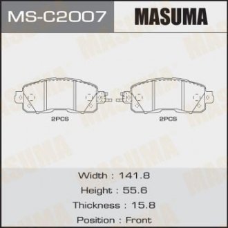 Колодка тормозная передняя Nissan Leaf (13-17), Teana (14-21) MASUMA MSC2007 (фото 1)