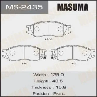Колодки гальмівні передн Mitsubishi Lancer (00-08) (MS-2435) MASUMA MS2435