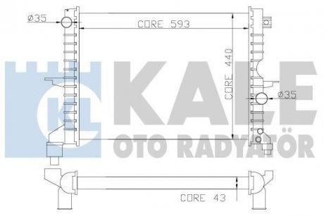 KALE LANDROVER Радиатор охлаждения Discovery II 2.5Td 98- Kale oto radyator 350400