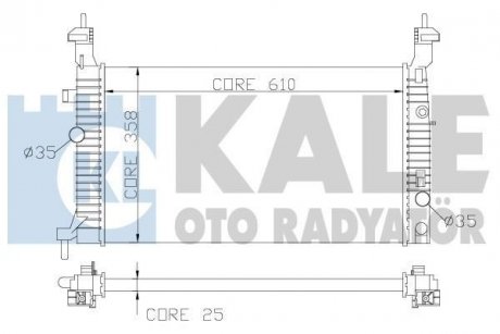 KALE OPEL Радиатор охлаждения Meriva A 1.7DTi 03- Kale oto radyator 342065