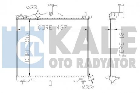 KALE HYUNDAI Радиатор охлаждения i10 1.0/1.2 08- Kale oto radyator 341975