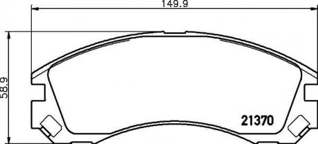 Колодки тормозные дисковые передние Mitsubishi L200, Outlander 2.0, 2.4 (-07)/Peugeot 4007 2.2, 2.4 (07-) Nisshinbo NP3032 (фото 1)