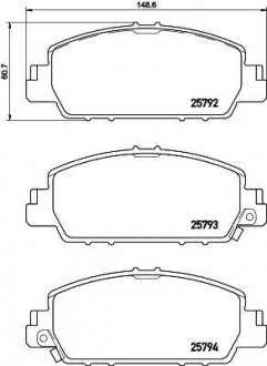 Колодки тормозные дисковые передние Honda IX 2.4 (13-) Nisshinbo NP8026 (фото 1)