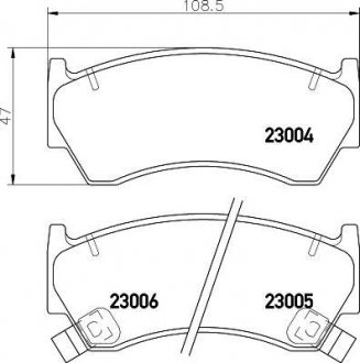 Колодки тормозные дисковые передние Nissan Almera 1.4, 1.6, 2.0 (95-00) Nisshinbo NP2043