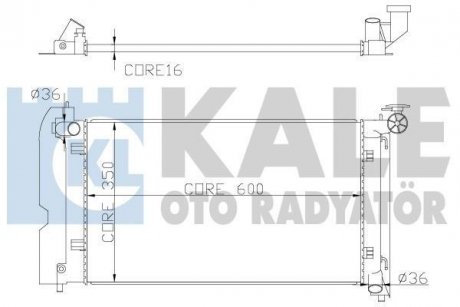 KALE TOYOTA Радиатор охлаждения с АКПП Avensis,Corolla 1.4/1.8 01- Kale oto radyator 366800