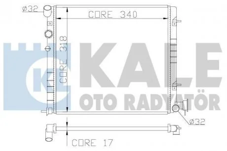KALE HYUNDAI Радиатор охлаждения Accent II 1.3/1.5 00- Kale oto radyator 372500