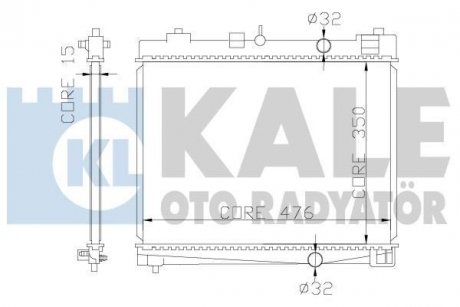 KALE TOYOTA Радиатор охлаждения Yaris 1.0/1.3 05- Kale oto radyator 367000