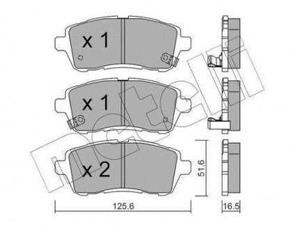 Колодки тормозные (передние) Ford Fiesta VI 08-/Mazda 2 07-15/Subaru Justy 07- Metelli 22-0793-1 (фото 1)