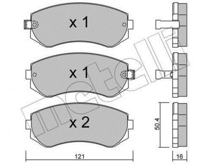 Комплект гальмівних колодок Metelli 22-0304-0