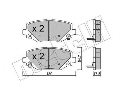 Колодки тормозные (задние) Chrysler Grand Voyager 07-/Fiat Freemont 11- Metelli 22-0947-0 (фото 1)