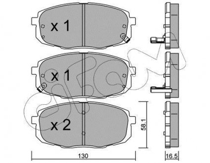 KIA Тормозные колодки передн.Carens 02-,Ceed,Hyundai i30 07- CIFAM 822-513-0 (фото 1)