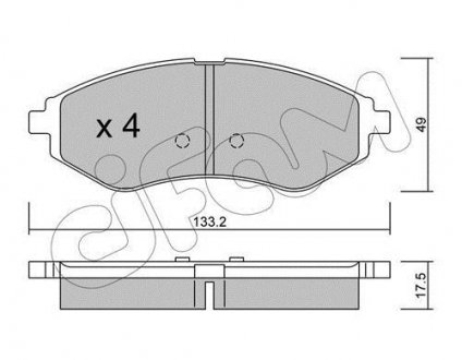 Колодки гальмівні перед. Aveo/Kalos (03-21) CIFAM 822-508-0 (фото 1)