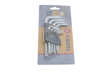 Ключі шестигранні Torx T10-T50, набір 9 шт.*1 уп. (TOPEX) Topex 35D960