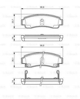 NISSAN К-т тормозных колодок задн.Sunny BOSCH 0986424299 (фото 1)