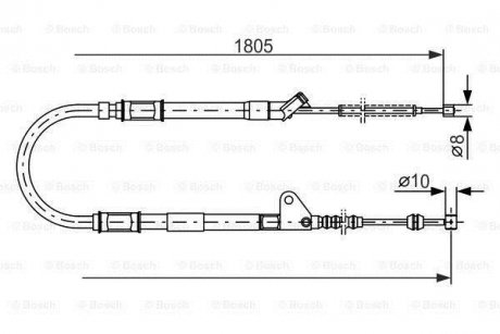 TOYOTA Трос ручного тормоза AVENSIS 0 BOSCH 1987477546