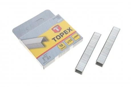 Скоби 10 мм, 1000 шт.*1 уп., типу J TOPEX Topex 41E310