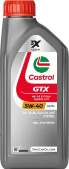 Олива моторна Castrol GTX 5W-40 A3/B4 (Каністра 1л) CASTROL 15E62B