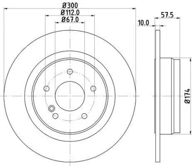 HELLA DB Диск тормозной задн.W204 Hella pagid 8DD 355 114-211