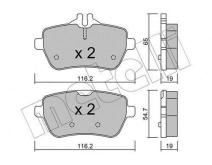 Колодки тормозные (задние) MB S-class (W222/V222/X222/C217) 13- Metelli 22-1022-0 (фото 1)