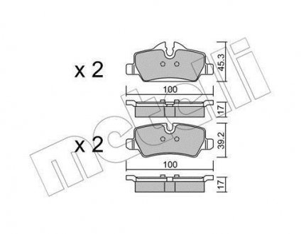 Колодки тормозные (задние) Mini Mini Cooper/One 13- B36/B37/B46/B47/B48 Metelli 22-1014-0 (фото 1)