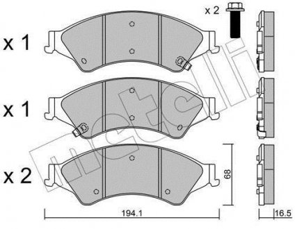 Колодки тормозные (передние) Ford Ranger 11- Metelli 22-0971-0