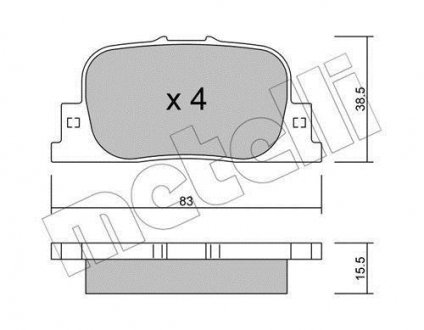 Колодки гальмівні (задні) VW Touareg 02-10 Metelli 22-0752-0