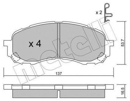 Колодки тормозные (передние) Subaru Impreza 1.5/1.6 01-09 Metelli 22-0762-0