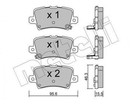 Колодки тормозные (задние) Honda Civic 1.4-2.2 05- Metelli 22-0729-0