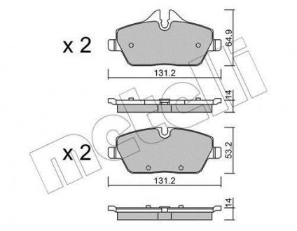 Колодки тормозные (передние) BMW i3 (I01) 13- Metelli 22-0664-2