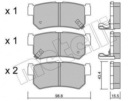 Тормозные колодки (задние) Ssangyong Rexton 02-/Actyon 05-/Korando 97-06 Metelli 22-0519-0