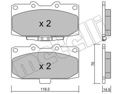 Колодки тормозные (передние) Subaru Impreza 96-/Nissan 200SX/300ZX 90-99 Metelli 22-0413-0