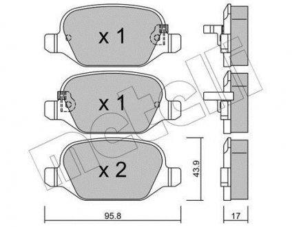 Колодки гальмівні (задні) Fiat 500L 12- Metelli 22-0324-4 (фото 1)