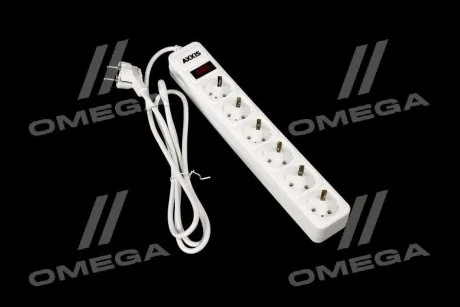 Мережевий фільтр, подовжувач Optima Base 6 1,8m WHITE провід 3*0,75мм2<AXXIS> AXXIS Польша Ax-1261