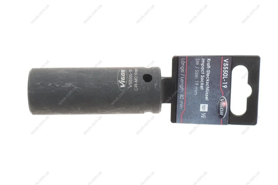 Головка ударна HEX (1/2", 19 мм) L Vigor V5550L-19 (фото 1)