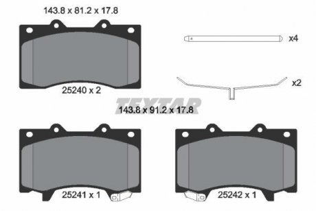 Колодки тормозные (передние) Nissan Patrol 10- TEXTAR 2524001