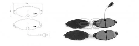 Колодка тормозная, лев/прав, перед VW GOLF VIII универсал (CG5) (07/20-) (71265B APLUS 71265BAAP