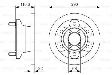 IVECO Диск тормозной 35.10 96-99 BOSCH 0986479S95