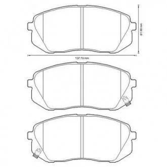Гальмівні колодки пер. Kia Carens 07-/Sportage 04- (mando) Jurid 572612J