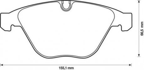 BMW Тормозные колодки передн.3 E90,5 E60,6 E63,7 E65/66,.X1 E84 01- Jurid 571990J (фото 1)