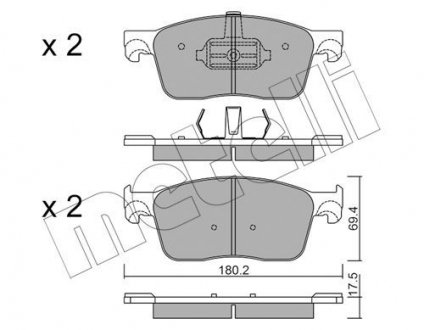 Колодки тормозные (передние) Citroen Jumpy/Peugeot Expert 16- Metelli 22-1107-0