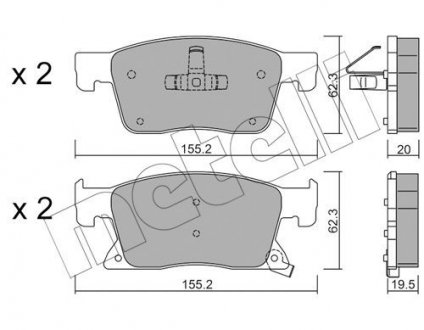 Колодки тормозные (передние) Opel Astra K 15- Metelli 22-1115-0 (фото 1)