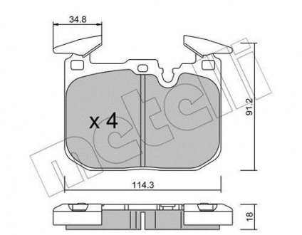 Колодки тормозные (передние) BMW 3 (F30/F31/F34)/ 4 (F32/F36) 11- Metelli 22-1015-1