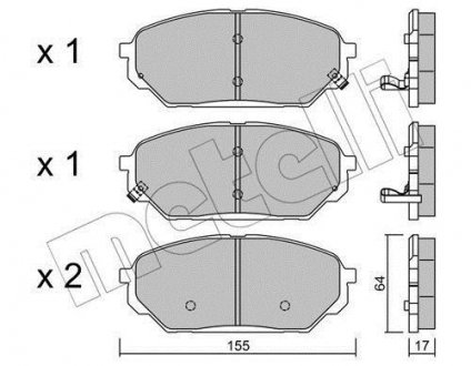 Колодки тормозные (передние) Hyundai ix55 08- Metelli 22-0999-0