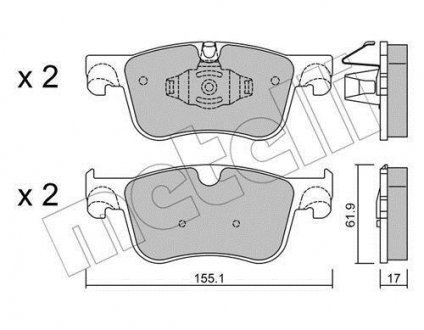 Колодки гальмівні (передні) Citroen C4 13-/ Berlingo/Peugeot Partner 18- Metelli 22-0984-0 (фото 1)